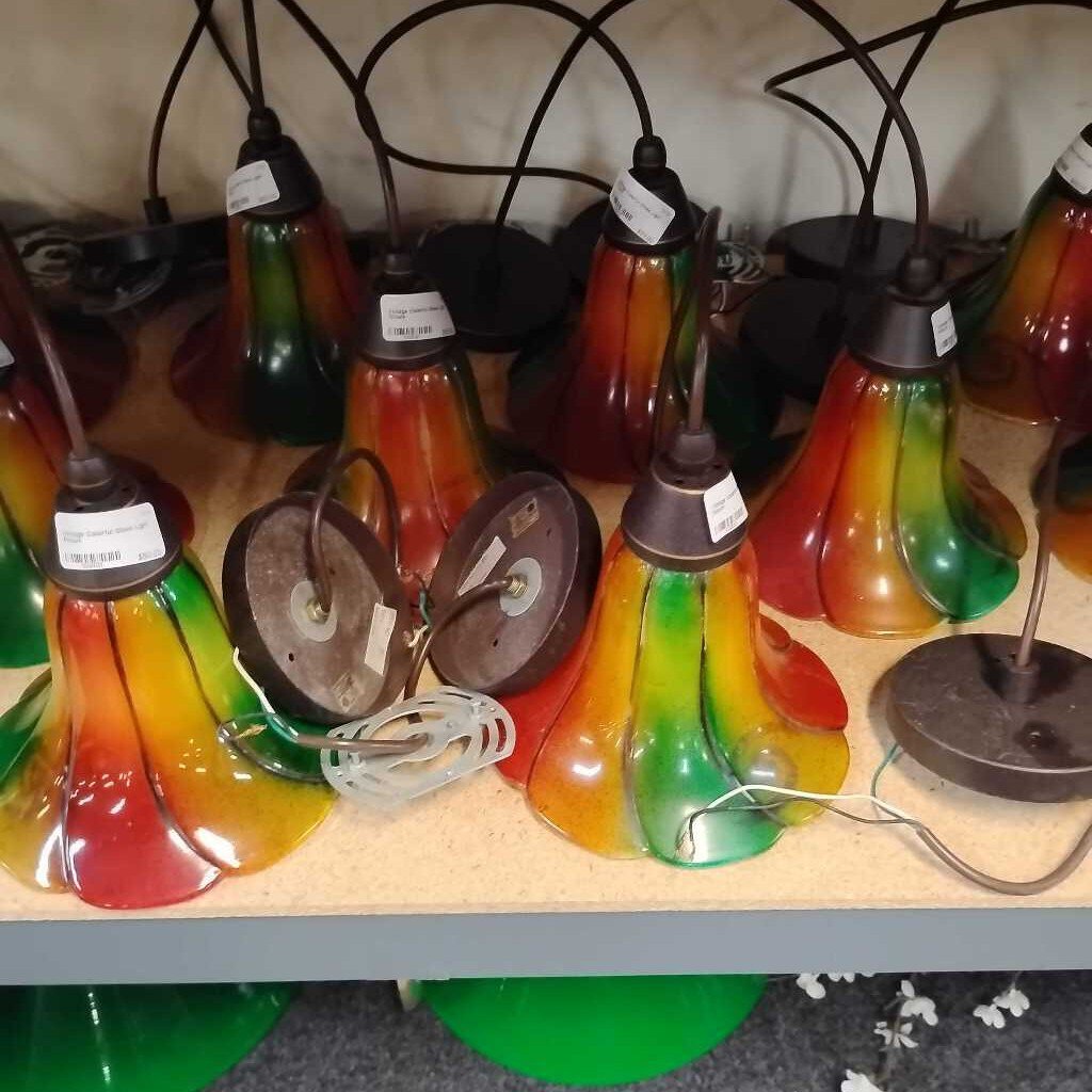 Vintage Colorful Glass Light Fixture