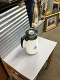 Vintage White Coffee Pot with Blue Floral Design
