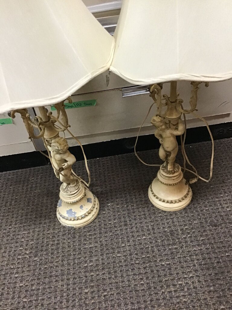 Pair of Vintage Decorative cherub Table Lamps
