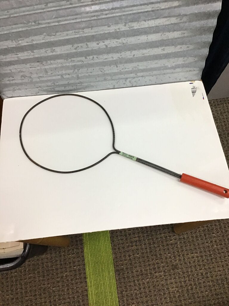 Fishing net with red handle