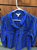 Blue Plaid Button-Up Shirt