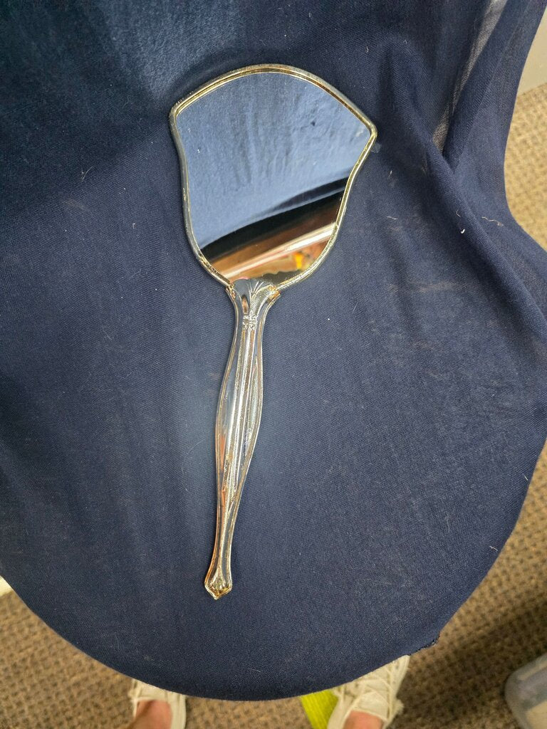 Vintage Hand Mirror with Decorative Handle