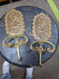 Antique Brass Floral Coat Hooks