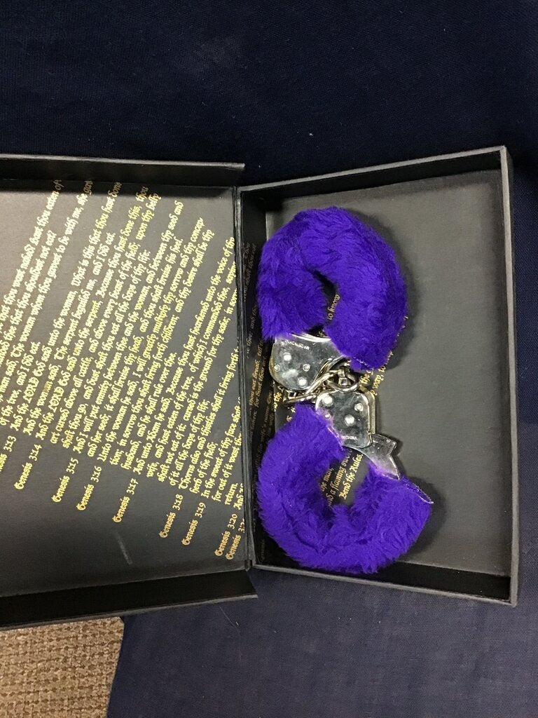 Bend The Rules Purple Fur Handcuffs