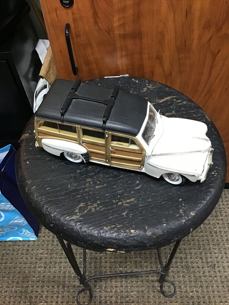 Vintage White Woodie Model Car