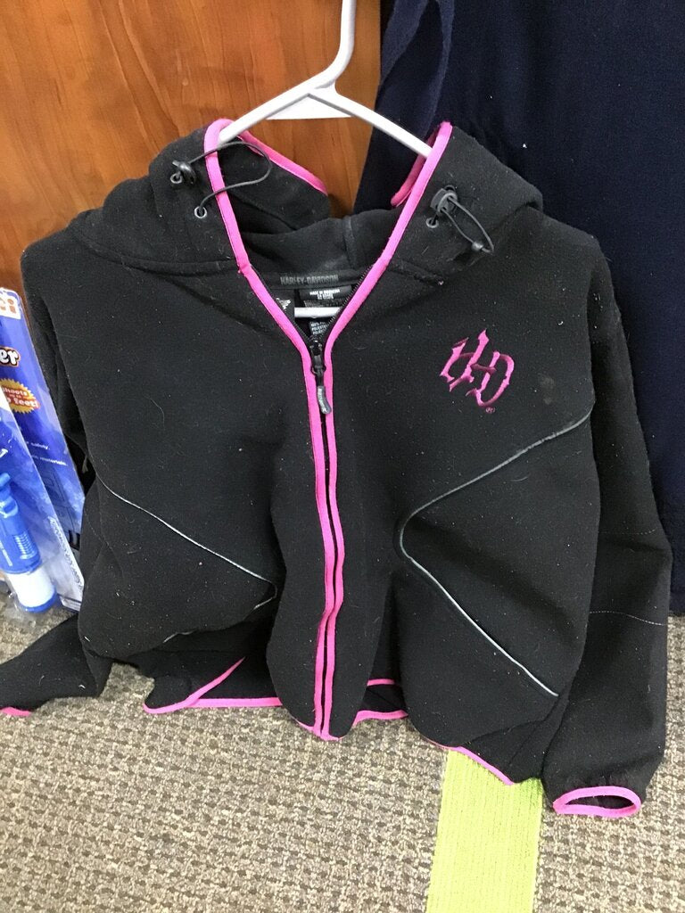Harley Davidson Black Hoodie with Pink Accents