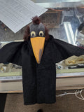 Vintage Black Sparrow Bird Puppet