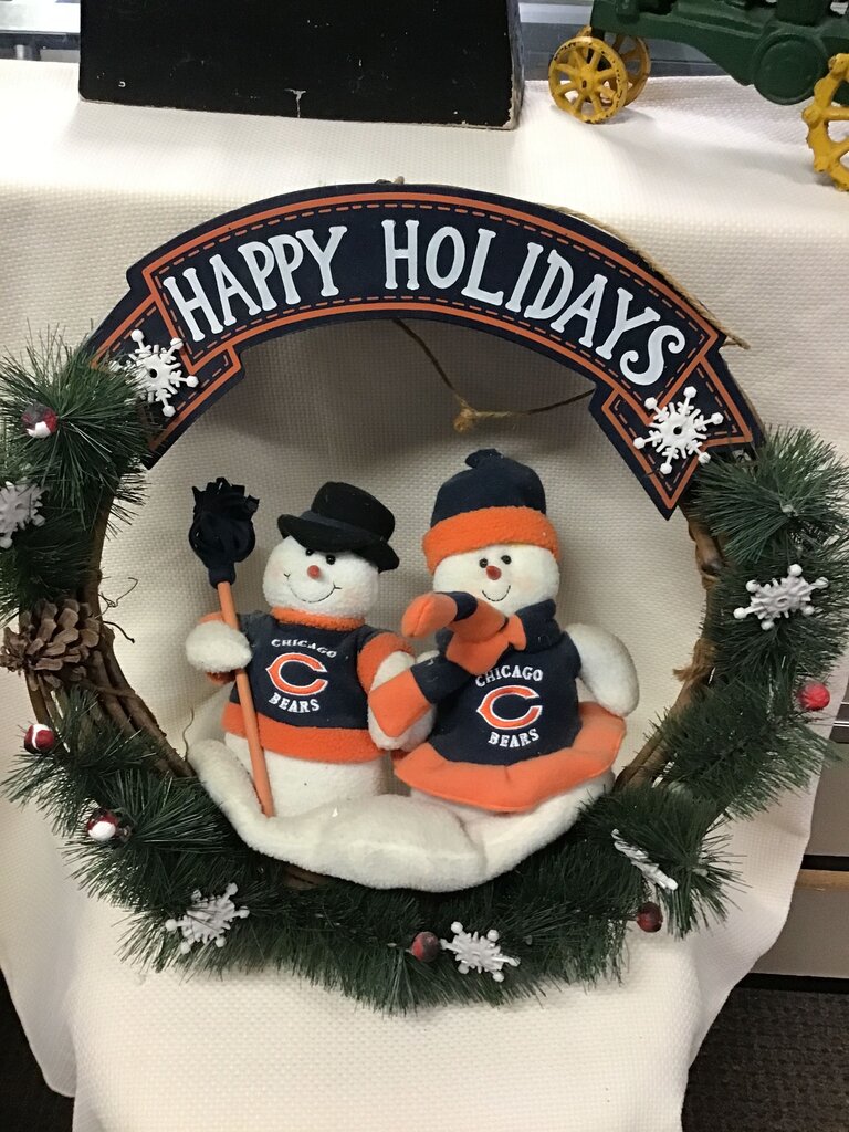 Chicago Bears Holiday Snowman Wreath
