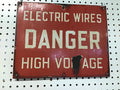 Vintage Electric Warning Sign