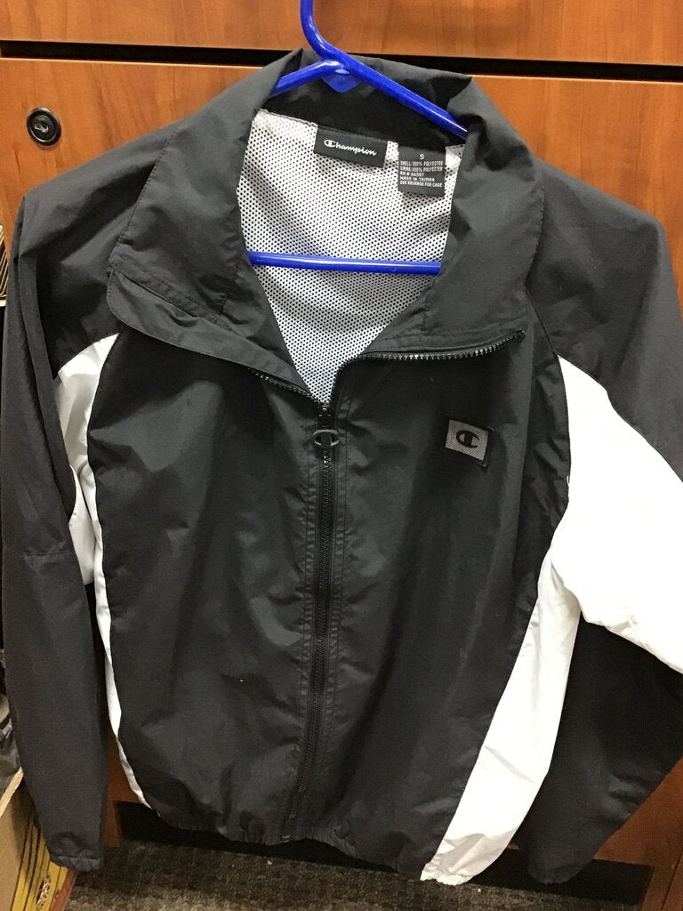 Champion Black and White Windbreaker Jacket sz s